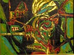 INDIANDREAM  Acryl + Blattgold 30x40cm