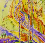 FLATTERHAFT / FLUTTERING
Aquarell+Gold f�r 4.Miniaturenbiennale Polen