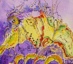 MASKIERT / MASKED
Aquarell+Gold f�r 4.Miniaturenbiennale Polen
