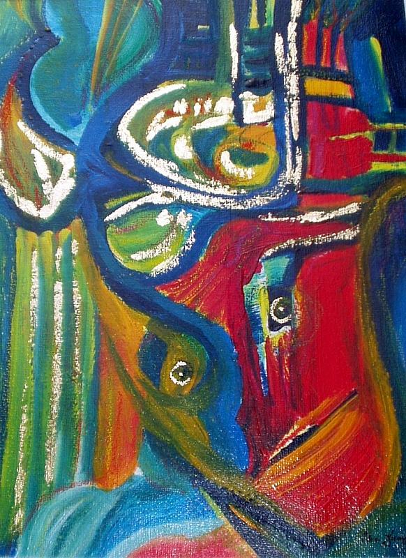 "Golden Eyes" 40x60
Acryl+Pastell mit Blattgold 