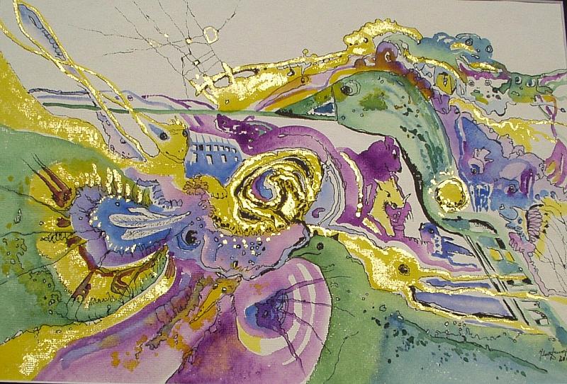 Animalisches.JPG
Aquarell+Blattgold
35 x 26 cm
Naturholz - Rahmen