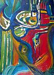 "Golden Eyes" 40x60
Acryl+Pastell mit Blattgold 
