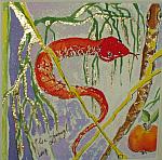 "Versuchung" Miniatur-Aquarell+Gold 10x10