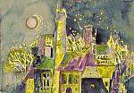 "ABEND"
Aquarell+Blattgold auf Papier 25x36