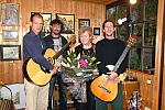 Florian Hammer, Christian Rhylko, ilse Dungl und Aramis Gehberger bei der Vernissage
